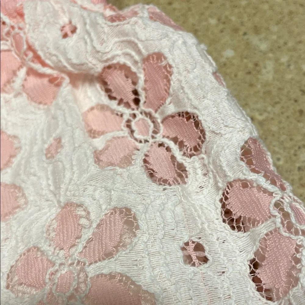 Gymboree Pink and White Floral Lace Dress